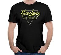 EYGT45Ysw Men's Huey Lewis and The News American Round Neck T-Shirt Black XL