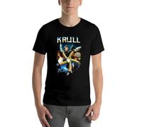 EYGT45Ysw Mens Retro Krull Movie Poster T Shirt 80s Sci Fi Fantasy Vintage Film Man Cave Black XXL
