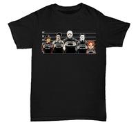 EYGT45Ysw Mens The Usual Horror Suspects Halloween T Shirt Black XL