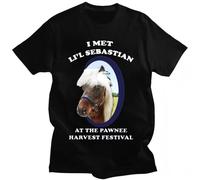 EYGT45Ysw Parks & Recreation - Lil Sebastian Slim Fit Adult T-Shirt Black M