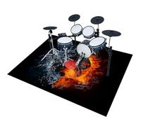 EYKWKB Alfombra de Tambor 120 x 80 cm Alfombras Acusticas Bateria para Kits de Batería Electrónica Bombo Caja y Otros Instrumentos Musicales Alfombrillas Antideslizantes Alfombra para Batería