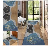 EYKWKB Alfombras de Pasillo por Metros Alfombra de Cocina Lavable Antideslizante Alfombras de Entrada Interiores Poliéster Alfombra Geométrico Dormitorio Salón Alfombrillas de baño 60 x 200 cm