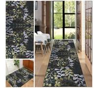 EYKWKB Alfombras de Pasillo por Metros Alfombra de Cocina Lavable Antideslizante Alfombras de Entrada Interiores Poliéster Alfombra Geométrico Dormitorio Salón Alfombrillas de baño 80 x 400 cm