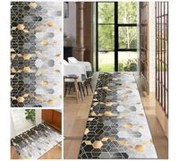 EYKWKB Alfombras de Pasillo por Metros Alfombra de Cocina Lavable Antideslizante Alfombras de Entrada Interiores Poliéster Alfombra Geométrico Dormitorio Salón Alfombrillas de baño 80 x 500 cm