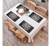 EYLOZS Mantel Individual Lavable 45 x 30 cm para Cena,Almuerzo, Desayuno - 4 Unidades - Resistente Calor, Antideslizante,Cita caligráfica 'Lo Que más me Gusta de mi casa es con quién la comparto', d
