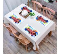 EYLOZS Mantel Individual Lavable 45 x 30 cm para Cena,Almuerzo, Desayuno - 4 Unidades - Resistente Calor, Antideslizante,Dibujo de ilustración de fútbol Americano, boceto artístico de fútbol America