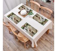 EYLOZS Mantel Individual Lavable 45 x 30 cm para Cena,Almuerzo, Desayuno - 4 Unidades - Resistente Calor, Antideslizante,Animales, un par de Ciervos de pie Entre árboles otoñales, exudando una Belle