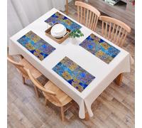 EYLOZS Mantel Individual Lavable 45 x 30 cm para Cena,Almuerzo, Desayuno - 4 Unidades - Resistente Calor, Antideslizante,Motivo étnico Tradicional Persa, Efectos orientales marroquíes, diseño bohemi