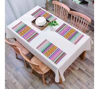 EYLOZS Mantel Individual Lavable 45 x 30 cm para Cena,Almuerzo, Desayuno - 4 Unidades - Resistente Calor, Antideslizante,Patrón étnico y folclórico Azteca con Motivos indígenas.