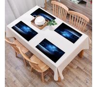 EYLOZS Mantel Individual Lavable 45 x 30 cm para Cena,Almuerzo, Desayuno - 4 Unidades - Resistente Calor, Antideslizante,La Tierra bajo una Galaxia Azul Brillante en la inmensidad del Espacio