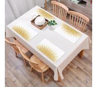 EYLOZS Mantel Individual Lavable 45 x 30 cm para Cena,Almuerzo, Desayuno - 4 Unidades - Resistente Calor, Antideslizante,Confeti Brillante de Lujo. Pequeñas partículas Doradas dispersas sobre Fondo