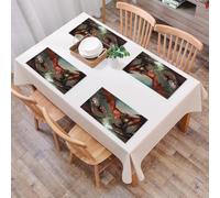 EYLOZS Mantel Individual Lavable 45 x 30 cm para Cena,Almuerzo, Desayuno - 4 Unidades - Resistente Calor, Antideslizante,Duelo de Dragones, Encuentro dramático Entre Dos Bestias de alas Rojas, se pr