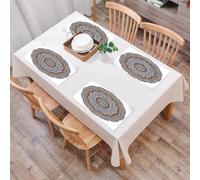 EYLOZS Mantel Individual Lavable 45 x 30 cm para Cena,Almuerzo, Desayuno - 4 Unidades - Resistente Calor, Antideslizante,Decoración de Mandala, Diagrama de creencia Ritual Sagrada Oculta marroquí Vi