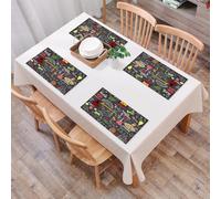 EYLOZS Mantel Individual Lavable 45 x 30 cm para Cena,Almuerzo, Desayuno - 4 Unidades - Resistente Calor, Antideslizante,Una recopilación de Elementos culturales españoles, tradición española y Deli