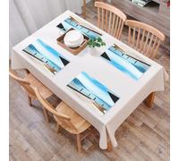 EYLOZS Mantel Individual Lavable 45 x 30 cm para Cena,Almuerzo, Desayuno - 4 Unidades - Resistente Calor, Antideslizante,Arquitectura Moderna Hermosa Vista al Lago Desde la terraza de un ático