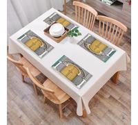 EYLOZS Mantel Individual Lavable 45 x 30 cm para Cena,Almuerzo, Desayuno - 4 Unidades - Resistente Calor, Antideslizante,Fez magníficas Puertas del Palacio Real en la Ciudad histórica de Marruecos