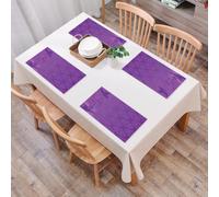 EYLOZS Mantel Individual Lavable 45 x 30 cm para Cena,Almuerzo, Desayuno - 4 Unidades - Resistente Calor, Antideslizante,sición de Plantas Lilas sobre un Fondo de Adorno Morado.