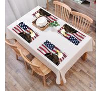 EYLOZS Mantel Individual Lavable 45 x 30 cm para Cena,Almuerzo, Desayuno - 4 Unidades - Resistente Calor, Antideslizante,Águila, Bandera de los Estados Unidos de América con el símbolo