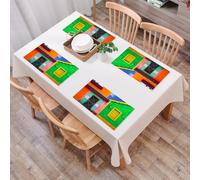 EYLOZS Mantel Individual Lavable 45 x 30 cm para Cena,Almuerzo, Desayuno - 4 Unidades - Resistente Calor, Antideslizante,Casas caribeñas de Colores Vivos en Isla Mujeres, México, América Latina. Fot
