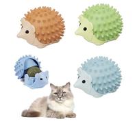 Eymobad 3 bolas de hierba gatera para gatos, 2024, juguete para rascar, forma de erizo, rascador para gatos, con capacidad de masaje, tapa de almacenamiento resistente a arañazos