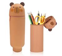 Eymobad Estuche Kawaii Capybara,Estuche Escolar de Silicona Blanda 2 en 1,Estuche Escolar, Papelería Capybara,Cute Estuche Papeleria de Cremallera, Portalápices de Mesa, para Niña, Niño, Estudiante