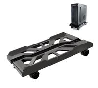 Eymobad Soporte para PC, soporte para torre de ordenador, soporte de CPU móvil para suelo, soporte de PC, soporte de PC bajo escritorio con 4 ruedas giratorias, universal ajustable - negro