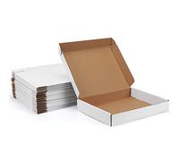 EYMPEU Cajas de envío de 13 x 10 x 2 pulgadas, juego de 20 cajas de cartón corrugado blanco para embalaje, pequeñas empresas, literatura, correo