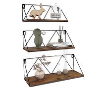 EYMPEU Estanterias de Pared Madera, Juego de 3 Estantes Flotantes de Pared, Triángulos, para el la Cocina, el Baño, la Sala de Estar y la Oficina.
