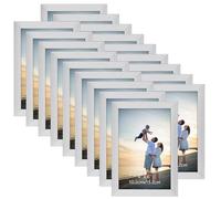 EYMPEU Juego de 18 Marcos de Fotos 10x15cm, Plata Marcos para Cuadros 10x15 para colgar en la Pared o sobre la mesa