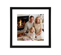 EYMPEU Marco 20x20 cm, PVC Negro para Cuadros de 15x15cm con Paspartú o de 20x20cm sin Paspartú, Apto para Colocar sobre la Mesa o Colgar en la Pared, Ideal para Decorar Dormitorios Salones