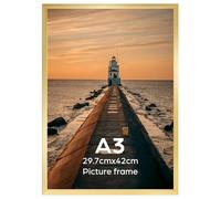 EYMPEU Marco A3, PVC Dorado para Cuadros de A3, Apto para Colgar en la Pared, Ideal para Decorar Dormitorios Salones