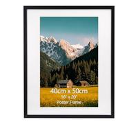 EYMPEU Marcos de Fotos 40x50, Negro para Cuadros de 28x43cm con Paspartú o de 40x50cm sin Paspartú, Apto para Colocar sobre la Mesa o Colgar en la Pared, Ideal para Decorar Dormitorios Salones