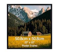EYMPEU Marcos de Fotos 50x50, Negro para Cuadros de 20x25cm con Paspartú o de 50x50cm sin Paspartú, Apto para Colgar en la Pared, Ideal para Decorar Dormitorios Salones