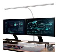 EYOCEAN Lámpara de Escritorio LED con Control Gestual y Control Remoto, Lámpara de Monitor Regulable de 24W 80cm, Lámpara de Luz Diurna para Oficina en Casa, Lámpara de Mesa, Blanco Mate