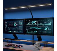 EYOCEAN Lámpara de escritorio LED con mando a distancia y control de gestos, 24W 80CM Lámpara de monitor de luz diurna regulable con 5 temperaturas de color y niveles de brillo