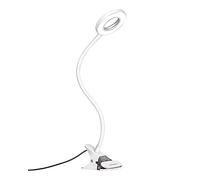 EYOCEAN Lámpara de lectura, lámpara de escritorio, lámpara de escritorio LED para oficina, lámpara de mesa de escritorio 3 colores y 9 niveles de brillo, incluye adaptador CE, 7W, color blanco