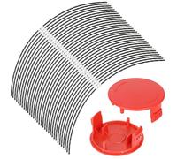 Eyoloty 32 piezas F016800431 hilo para desbrozadora Bosch Home and Garden AFS 23-37, hilo extrafuerte, longitud: 37 cm, diámetro: 3,5 mm, con 2 piezas F016F04841 cubierta de bobina