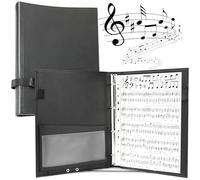 Eyoloty Carpeta de música, carpeta de coro, carpeta para canto hasta DIN A4, piel artificial con correa para el hombro y bolsillos de 24 páginas, para partituras, instrumentistas, músicos