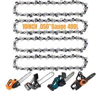 Eyoloty Paquete de 4 cadenas de motosierra de 10 pulgadas, 40 eslabones de transmisión, paso LP de 3/8 pulgadas, calibre de 0.04 pulgadas, se adapta a Dolmar AS-3625 AS-3626, Efco MT2600, Makita
