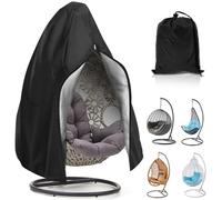 Eyoulife Funda para sillón colgante impermeable 210D de tejido Oxford, 190 x 115 cm, funda para sillón colgante con cremallera, cordón, resistente al viento, resistente a los rayos UV, resistente a