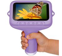 Eyoushow Microscopio Digital para Niños, con Pantalla IPS de 3.0", Recargable 1000x, Electrónico con 8 Luces LED, para Niños de 3 a 12 Años, Púrpura