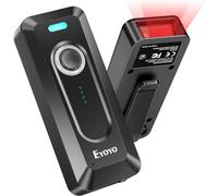 Eyoyo Escáner de código de barras 2D Bluetooth con clip, batería de 2000 mAh con indicador de llenado, mini escáner de código de barras inalámbrico QR portátil para libro de biblioteca, inventario,
