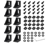 EYPINS 10 Soportes de Montaje en Ángulo de Aluminio 3030, Escuadra para Perfil de Extrusión en L con Ranuras de 8 mm con Tornillos Hexagonales M6 y Tuercas en T M8, para 3030 3060