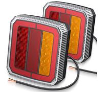 EYPINS 2×Luces Traseras para Remolque 40 LED y 7 Pines, 12-30V Pilotos Traseros IP65 con 40cm Cable, Luz de Posición Freno Intermitente y Reflector para Turismos Camiones Caravanas,E-Mark