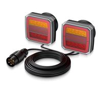 EYPINS 2×Luces Traseras para Remolque con Conexión Magnética 40 LED y 7 Pines,12-30V Pilotos Traseros IP65 con Cable 7.35m+2.4m,Luz de Posición Freno Intermitente y Reflector para Turismos Camiones