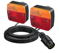 EYPINS 2 X Luces Traseras de Base Magnética, con E-Mark（E13）, IP65 Impermeable, con 7.5m Cable, 7 Pin Conector, Universales para 12v Dc Remolque de Coche, Camión, Van