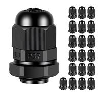 EYPINS 20 Piezas PG7 Prensaestopas Eléctricos Impermeable IP68, Conectores de Cable para Cables de Ø 3-6.5mm, Pasacables Estanco con Tuerca, para Caja de Conexiones, Cuadro Eléctrico Exterior