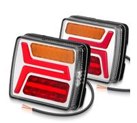 EYPINS 2X Luces Traseras para Remolque 35 LED y 7 Pines, 12V Pilotos Traseros IP67, 25cm Cable, Luz de Freno, Intermitente e Iluminación de Matrícula, Turismos, Camiones, Caravanas, ECE R148 R10