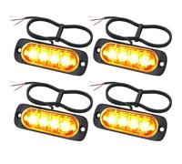 EYPINS 4 Luces Estroboscopio de Ámbar 4 Led Piloto Estroboscópico Luz de Advertencia para Coche 12/24v