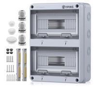 EYPINS Caja de Distribución de Superficie 2 Filas y 24 Módulos Caja Electrica Caja de Fusibles IP65 Impermeable y Antihumedad, Subdistribuidor con Junta Perimetral para Jardín o Exteriores